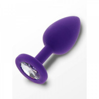 Анальна пробка S із кристалом Toy Joy, фіолетова, 7 х 2.5 см