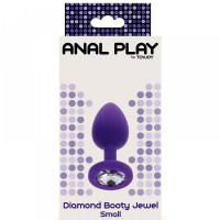 Анальна пробка S із кристалом Toy Joy, фіолетова, 7 х 2.5 см