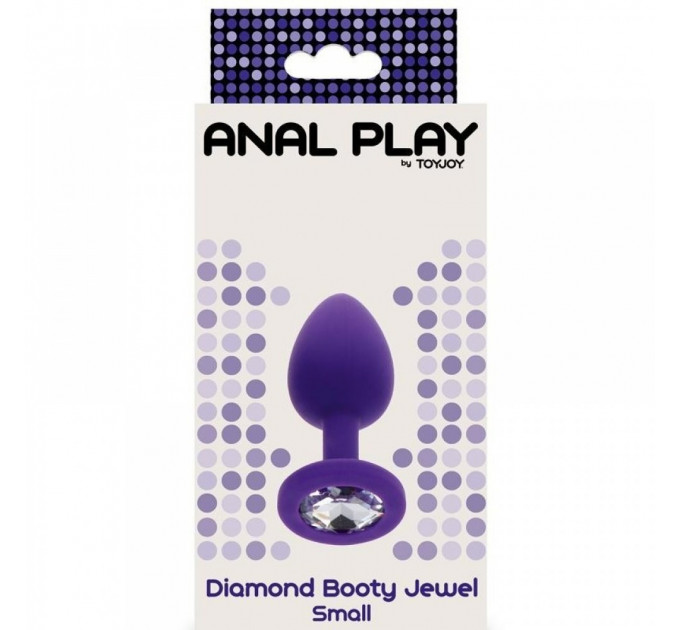 Анальна пробка S із кристалом Toy Joy, фіолетова, 7 х 2.5 см