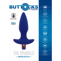 Анальна пробка з вібрацією Toy Joy Sparkle Buttplug з дистанційним керуванням, синій