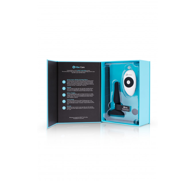 Анальна пробка з вібрацією та пультом B-Vibe Novice Plug, чорна