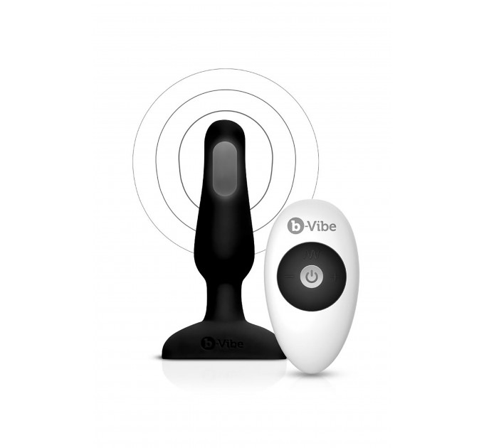 Анальна пробка з вібрацією та пультом B-Vibe Novice Plug, чорна