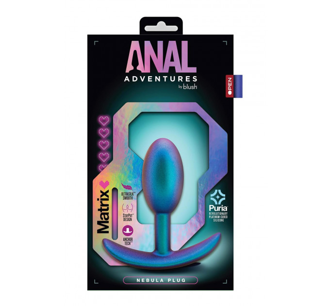 Анальный плаг, бирюзовый ANAL ADVENTURES MATRIX NEBULA PLUG