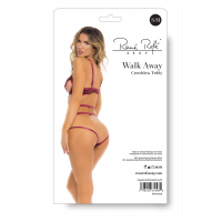 Боді відкритий WALK AWAY CROTCHLESS TEDDY BURGUNDY, S/M