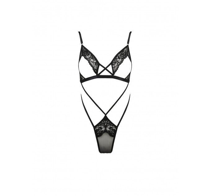 Боди с открытой грудью DIABOLINA BODY black S/M - Passion