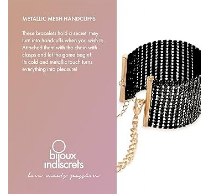 Браслеты-наручники DESIR METALLIQUE чорні Bijoux Indiscrets