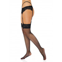 Панчохи в дрібну сіточку Daring Intimates, з мереживом, чорні