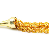 Флоггер с кисточкой на цепочке DS Fetish Golden Metal 23 см
