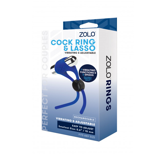 Ерекційне кільце з віброкулею ZOLO RECHARGEABLE ADJUSTABLE C-RING