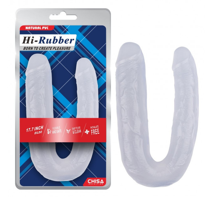 Фаллоимитатор двойной Chisa Hi-Rubber, прозрачный