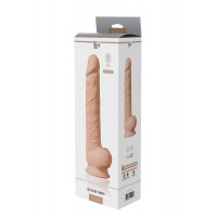 Фаллоимитатор гигантский реалистичный Dreamtoys Real Love на присоске с мошонкой, бежевый