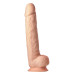 Фалоімітатор гігантський реалістичний Dreamtoys Real Love на присосці з мошонкою, бежевий
