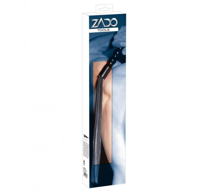 Флоггер кожаный с деревянной ручкой ZADO TOOLS черный, 58.5 см