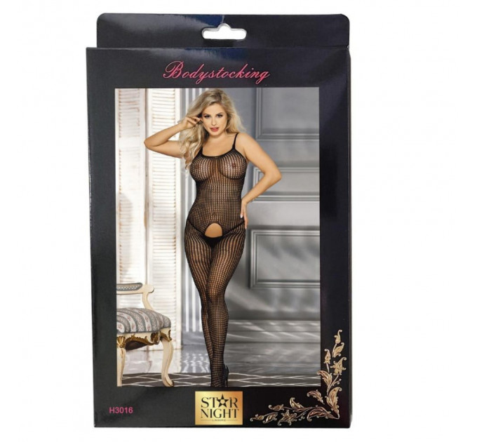 Комбинезон эластичный в сеточку Star Night Passion Delicate черный, XS-M