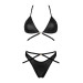 Комплект Obsessive Cobra Nive с имитацией змеиной кожи, черный, S/M