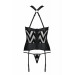 Корсет с геометрическим орнаментом и стринги HIMA CORSET black S/M - Passion