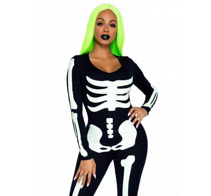 Костюм скелета, светиться в темноте Leg Avenue Womens Skeleton Bodysuit Halloween, размер M