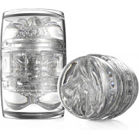 Мастурбатор двосторонній Fleshlight Quickshot Stoya з імітацією вагіни та ануса, прозорий.