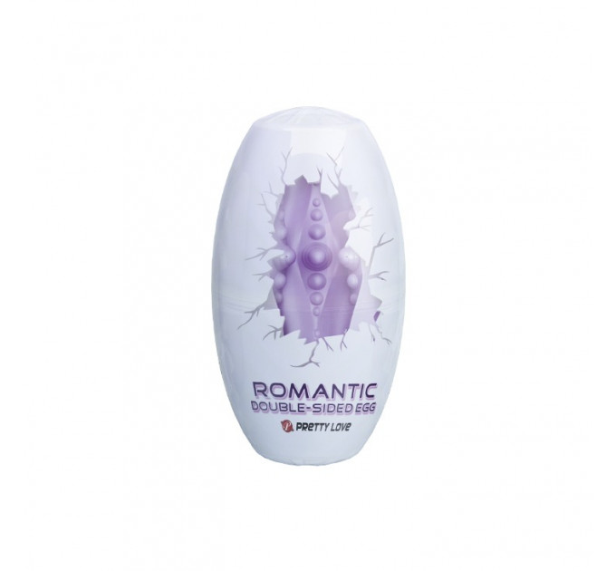 Мастурбатор яйцо Pretty Love двустороннее, рельефное, фиолетовое, 8.6 х 4.6 см