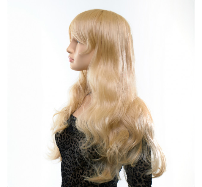 Парик длинный вьющийся с челкой Fetish Hair натуральный блонд, 60 см