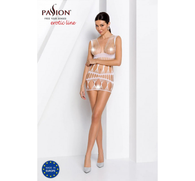 Платье с плетением в виде паутины Passion BS089 белое