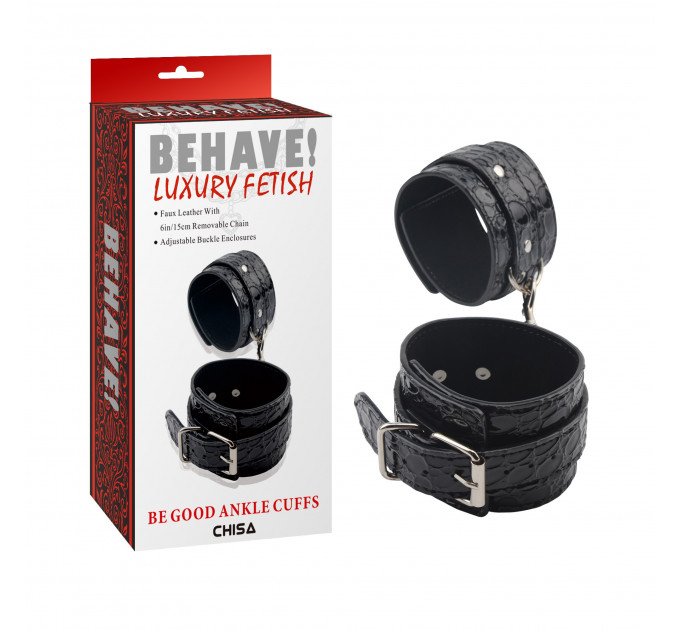 Поножи Chisa Behave! Luxury Fetish с металлической фурнитурой, черные