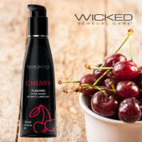Їстівний лубрикант зі смаком вишні Wicked Aqua Cherry на водній основі, 120 мл