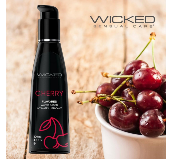 Съедобный лубрикант со вкусом вишни WICKED AQUA 120ML