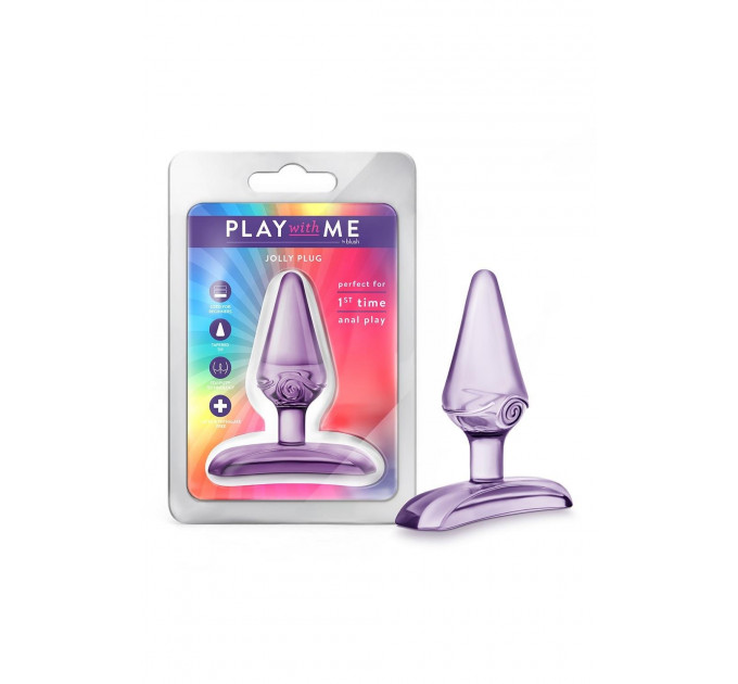 Силіконова анальна пробка Blush Play With Me конусної форми, фіолетова