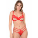 Трусики кружевные Daring Intimates с декоративными ремешками, красные