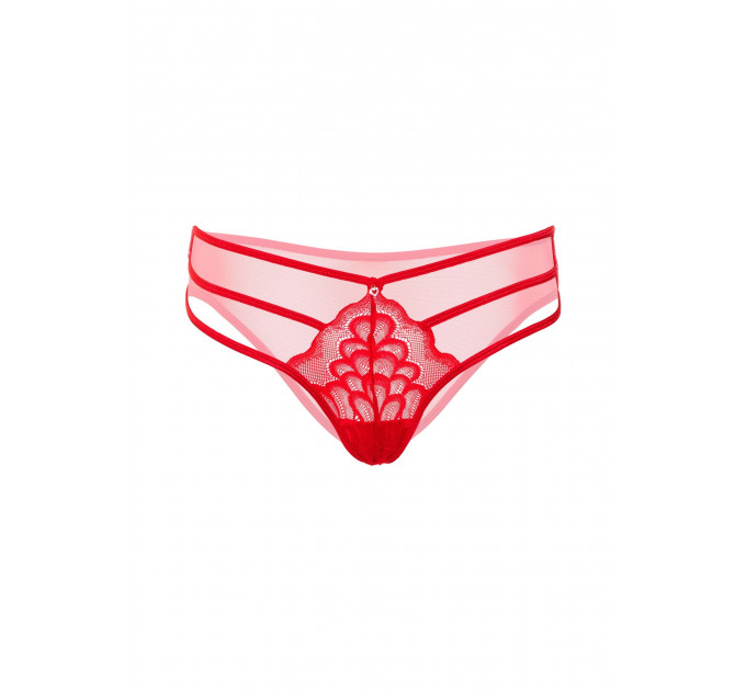 Трусики кружевные Daring Intimates с декоративными ремешками, красные