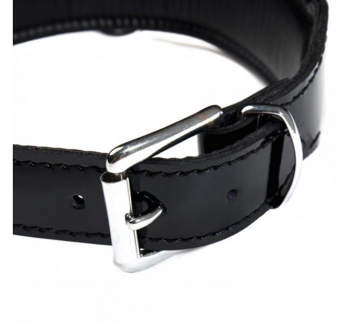 Ошейник Leather lackered, Black