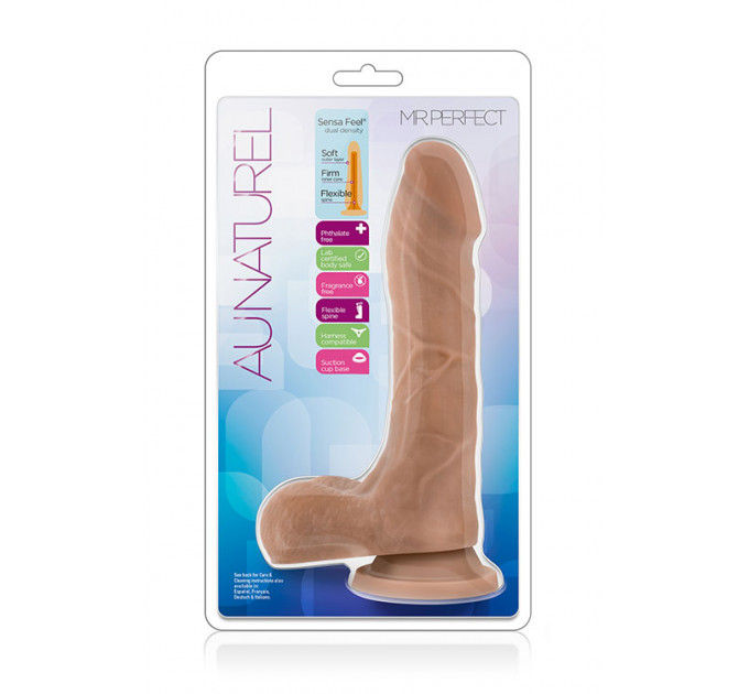 Фаллоимитатор с двойной плотностью AU NATUREL 8.5INCH MISTER PERFECT MOCHA
