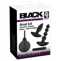Анальный сет Black Velvet Anal Kit (анальная пробка, анальные бусы, вибропуля, анальный душ), черный Анальный сет Black Velvet Anal Kit (анальная пробка, анальные бусы, вибропуля, анальный душ), черный