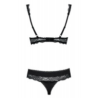 Комплект Obsessive MIAMOR SET чорний відкритий, груди L / XL