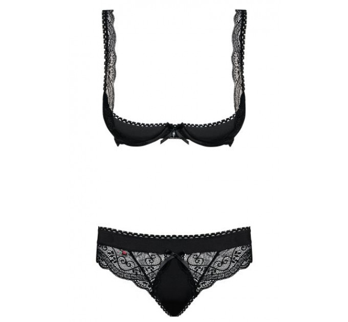 Комплект Obsessive MIAMOR SET черная открыт,грудь L/XL