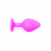 Анальна пробка з блакитним кристалом Plug-Jewellery Pink Silicon PLUG Medium-Light Blue Diamond