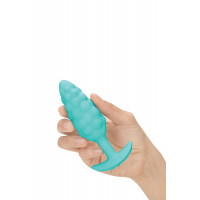 Анальна пробка з вібрацією B-Vibe Texture Bump, рельєфна, блакитна