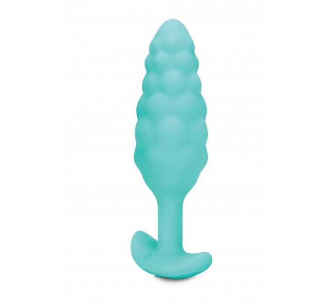 Анальна пробка з вібрацією B-Vibe Texture Bump, рельєфна, блакитна