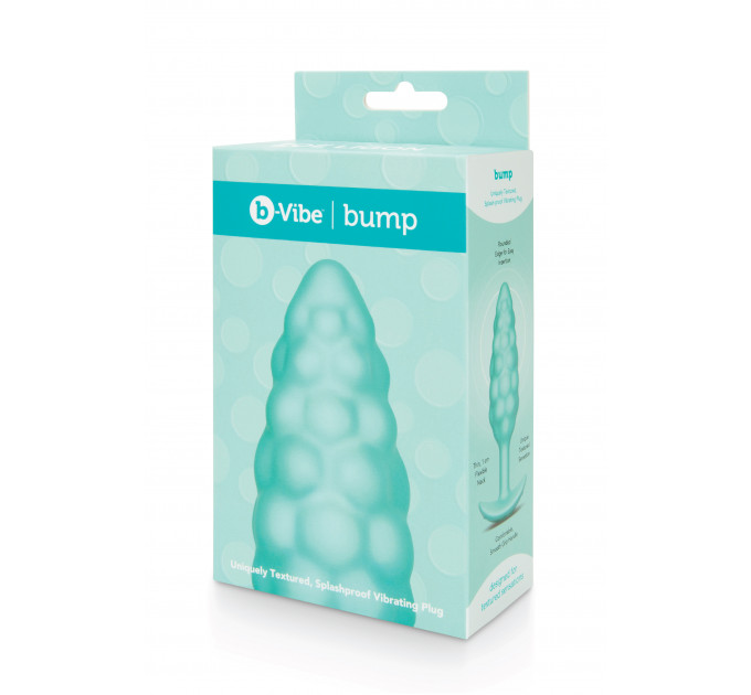 Анальна пробка з вібрацією B-Vibe Texture Bump, рельєфна, блакитна