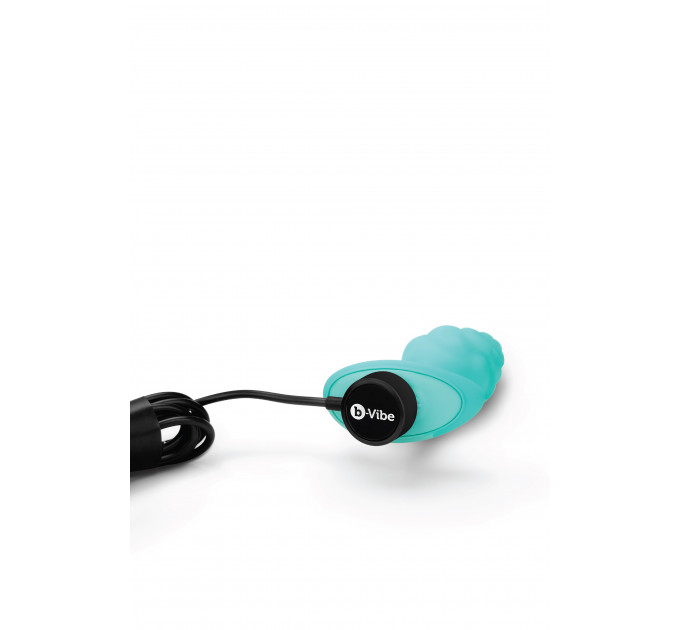 Анальна пробка з вібрацією B-Vibe Texture Bump, рельєфна, блакитна