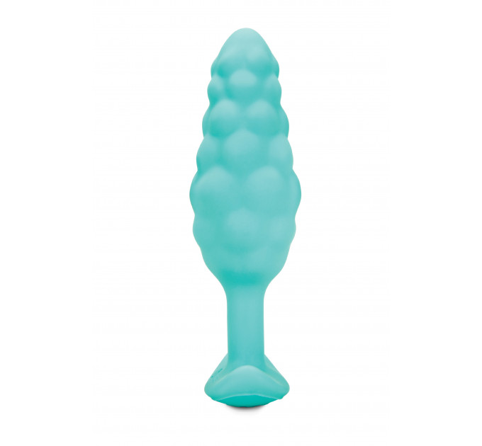 Анальна пробка з вібрацією B-Vibe Texture Bump, рельєфна, блакитна