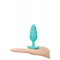Анальна пробка з вібрацією B-Vibe Texture Bump, рельєфна, блакитна
