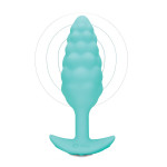 Анальна пробка з вібрацією B-Vibe Texture Bump, рельєфна, блакитна