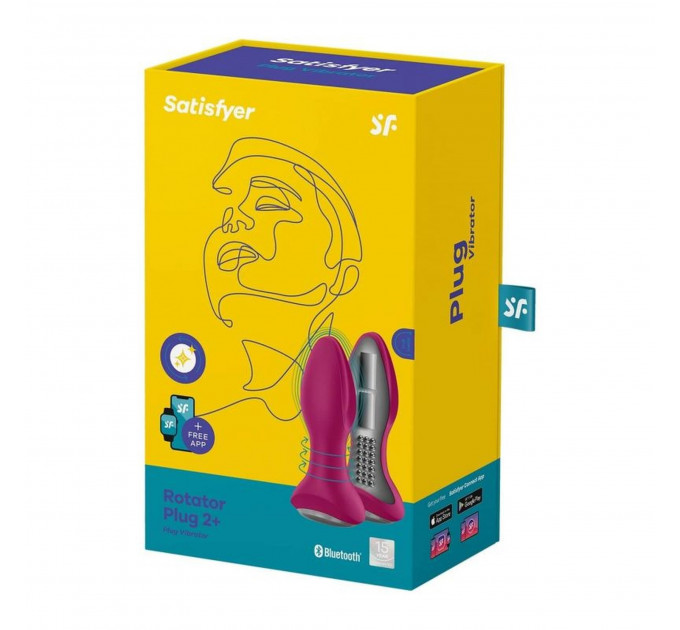 Анальна смарт-пробка із ротацією Satisfyer Rotator Plug 2+, бордовий