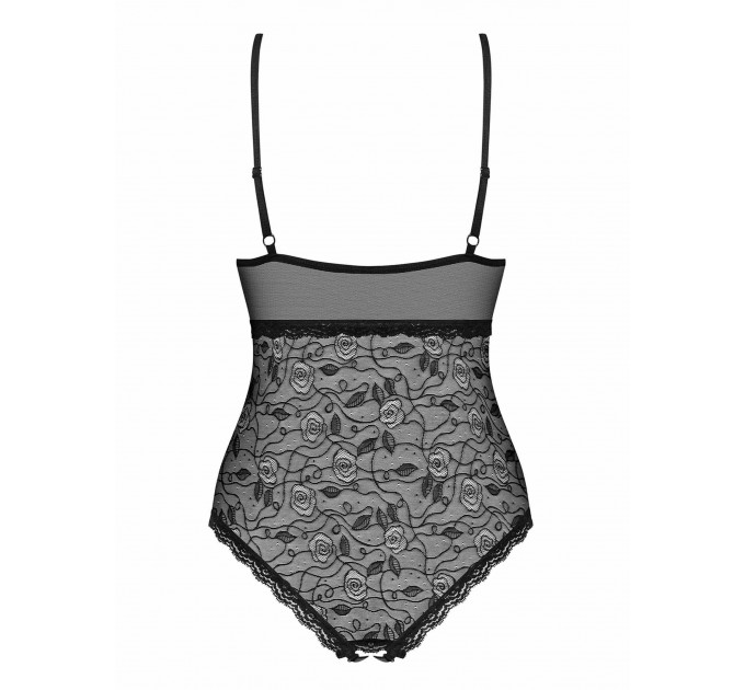 Кружевное боди черное 818-TED-1 teddy M/L