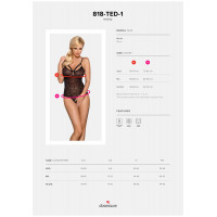Кружевное боди черное 818-TED-1 teddy M/L