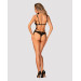 Боди Obsessive Liferia с открытой грудью, черное, S/M