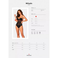 Боді Obsessive Milladis зі срібними підвісками, чорний, M/L