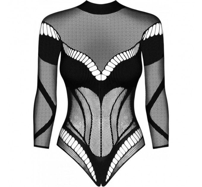 Боди из сетки с рукавами Obsessive B135 teddy XL/XXL